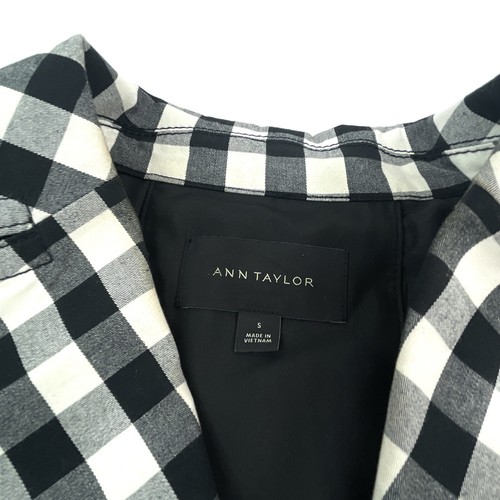 Ann Taylor Checkered Button up Fashion Office Blazer Jacket Women's Size S - Picture 7 of 13