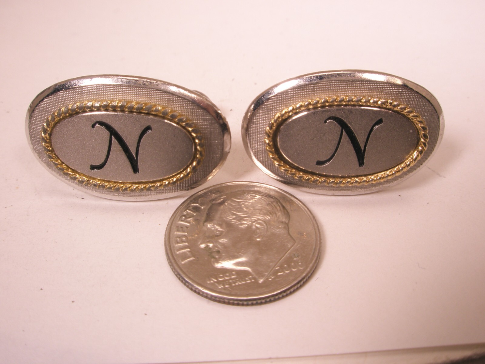 N Monogram Initial Initial Letter Vintage SWANK C… - image 2