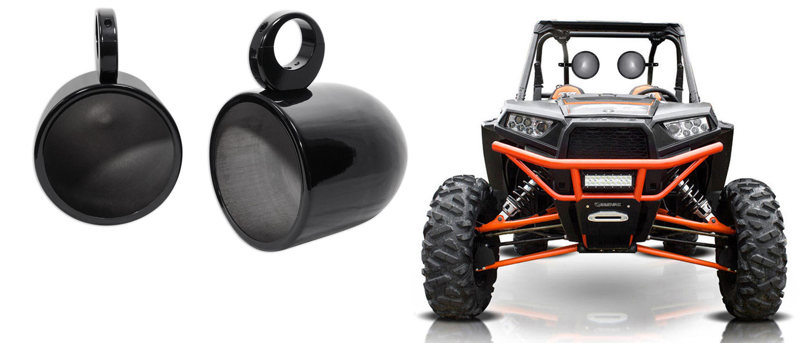 Пара корпусов динамиков Rockville 8 Black Tower для Polaris RZRATVUTVтележки