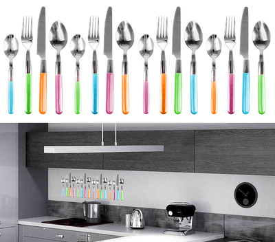 AUFKLEBER STICKER DEKO WAND KÜCHE BESTECK MESSER GABEL LÖFFEL (CA132).