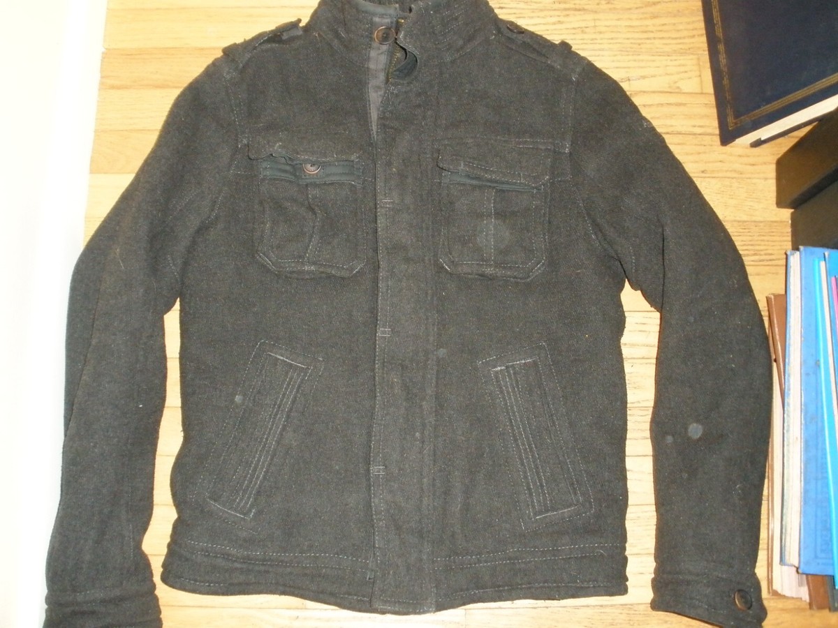 Abercrombie Fitch Mens Elk Lake Jacket Quilted Lined Wool Full Zip