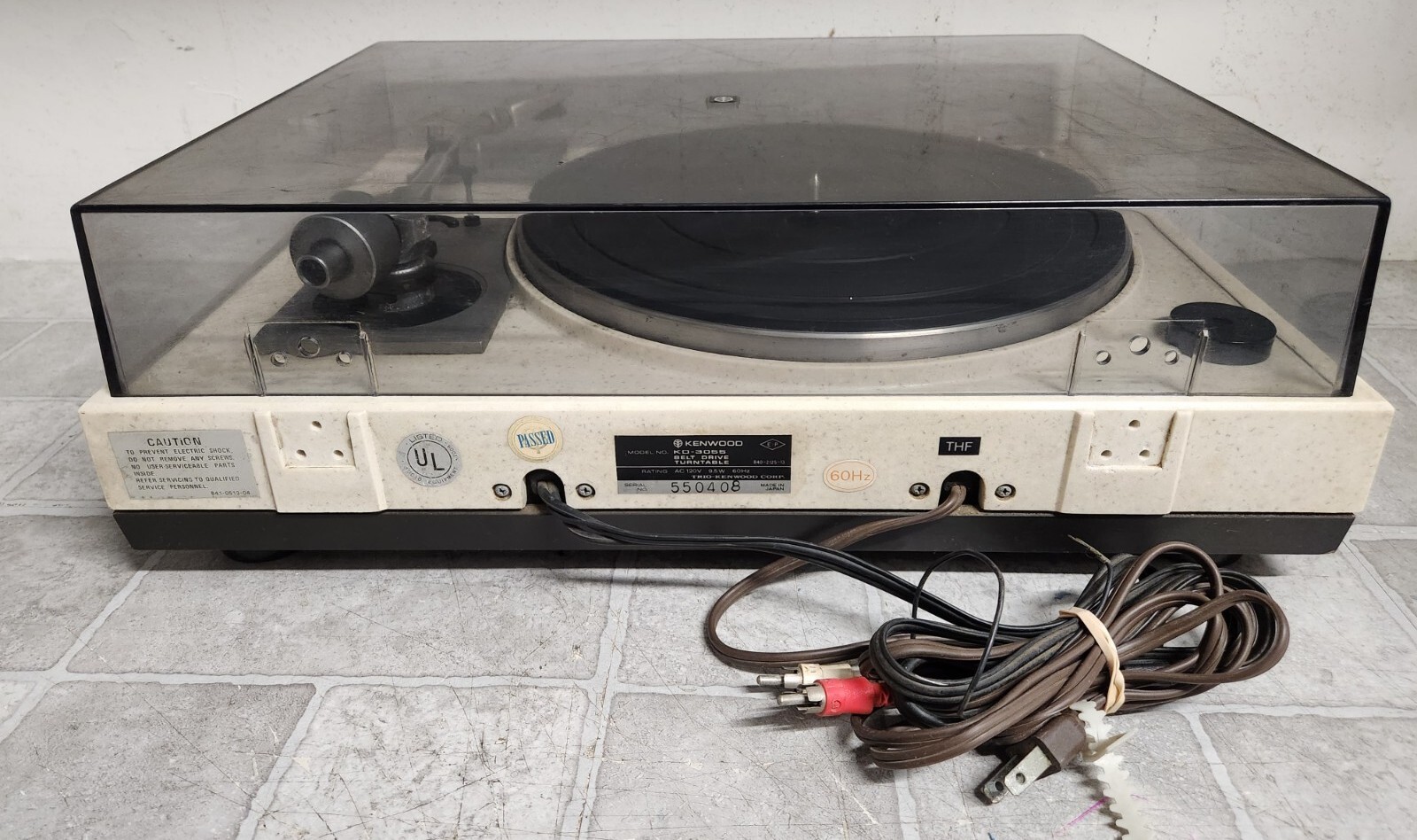 KENWOOD KD3055 Vintage Full Auto BeltDrive Turntable MISSING DUST COVER HINGES eBay