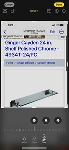 Genger cayden 24" shelf in polished chrome