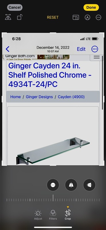 Genger cayden 24" shelf in polished chrome