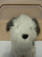 Vintage 1991 Realistic Old English Sheepdog 11" Gray White Stuffed Animal Dakin