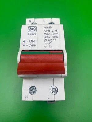 MK ELECTRIC MK 5500s 100A Double Pole Main Switch Isolator - Brand New
