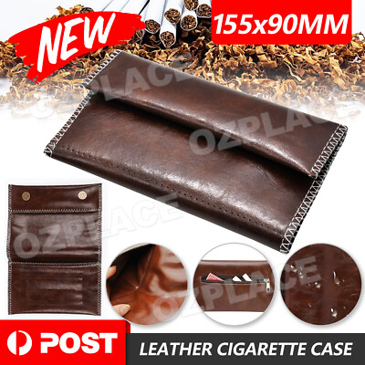 Brown PU Leather Cigarette Tobacco Pouch Holder Bag Case Paper Great Gift  Wallet