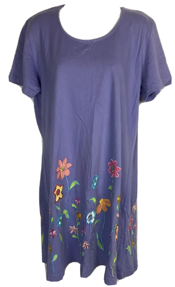 appliqud cotton dress Women's Black Appliqud Cotton Dress