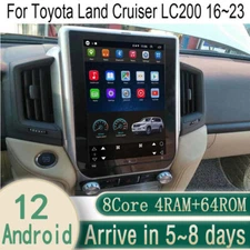 14" Android Navigation Car Gps Stereo Tesla Style For Toyota Land Cruiser Lc200