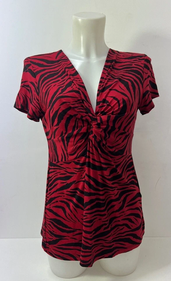 Ladies New Ex Wallis Twist Front Print Blouse Top Size  8 10 12 14 16 18 - Image 3 of 4