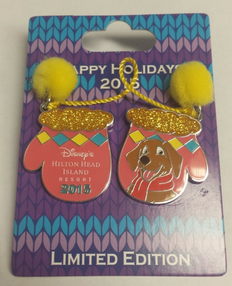 Disney Pin Holiday Mitten Resort 2015 Hilton Head Island Shadow the Dog