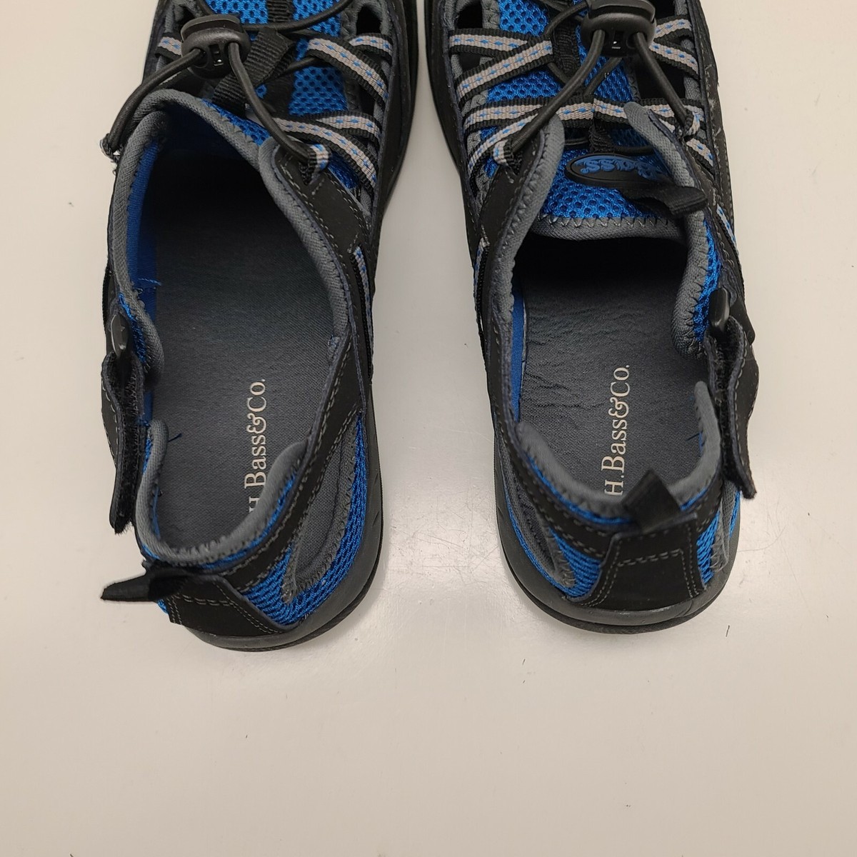 Bass Cowabunga Hiking Water Sandals Blue Leather Adjustable  display picture 1