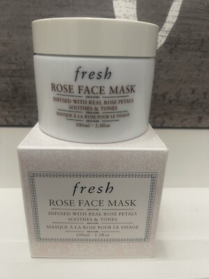 Fresh Rose Face Mask with Rose Petals to Hydrate and Tone 3.3 oz 100 ml New