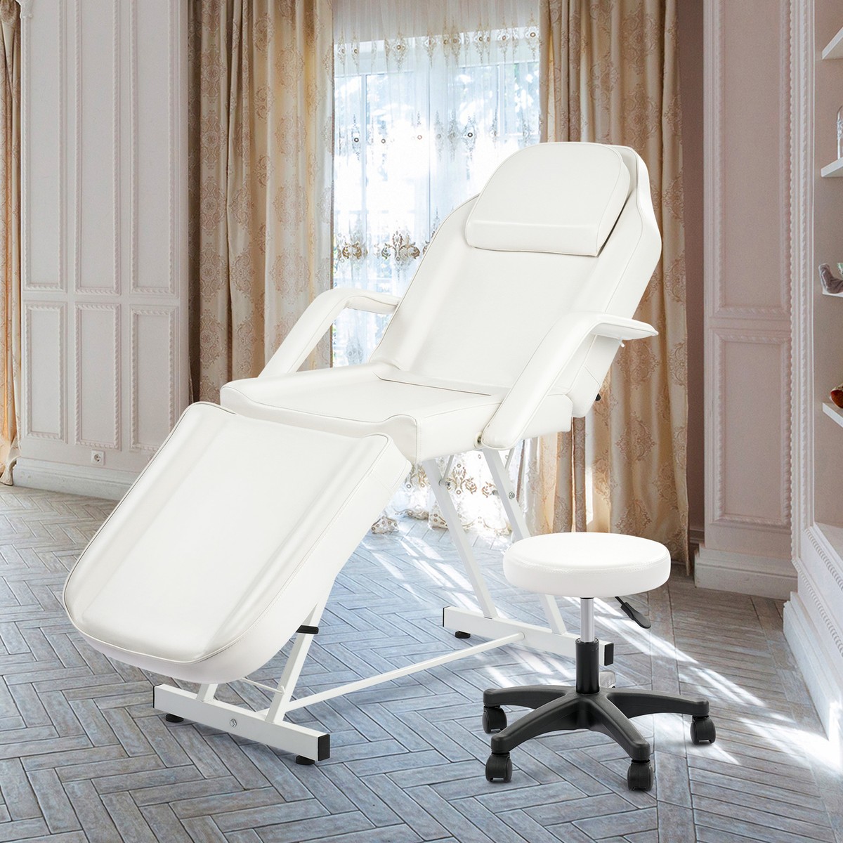 Spa Massage Bed Chair White Massage Chair Bed With Stool