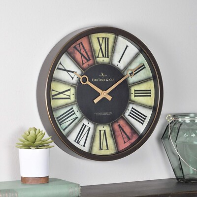 FirsTime & Co FirsTime Wall Clock, Brown/Gold