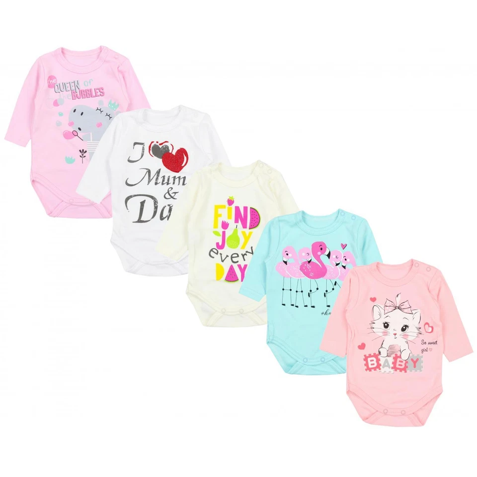 TupTam Baby Unisex Langarm Body mit Aufdruck Spruch 5er Pack