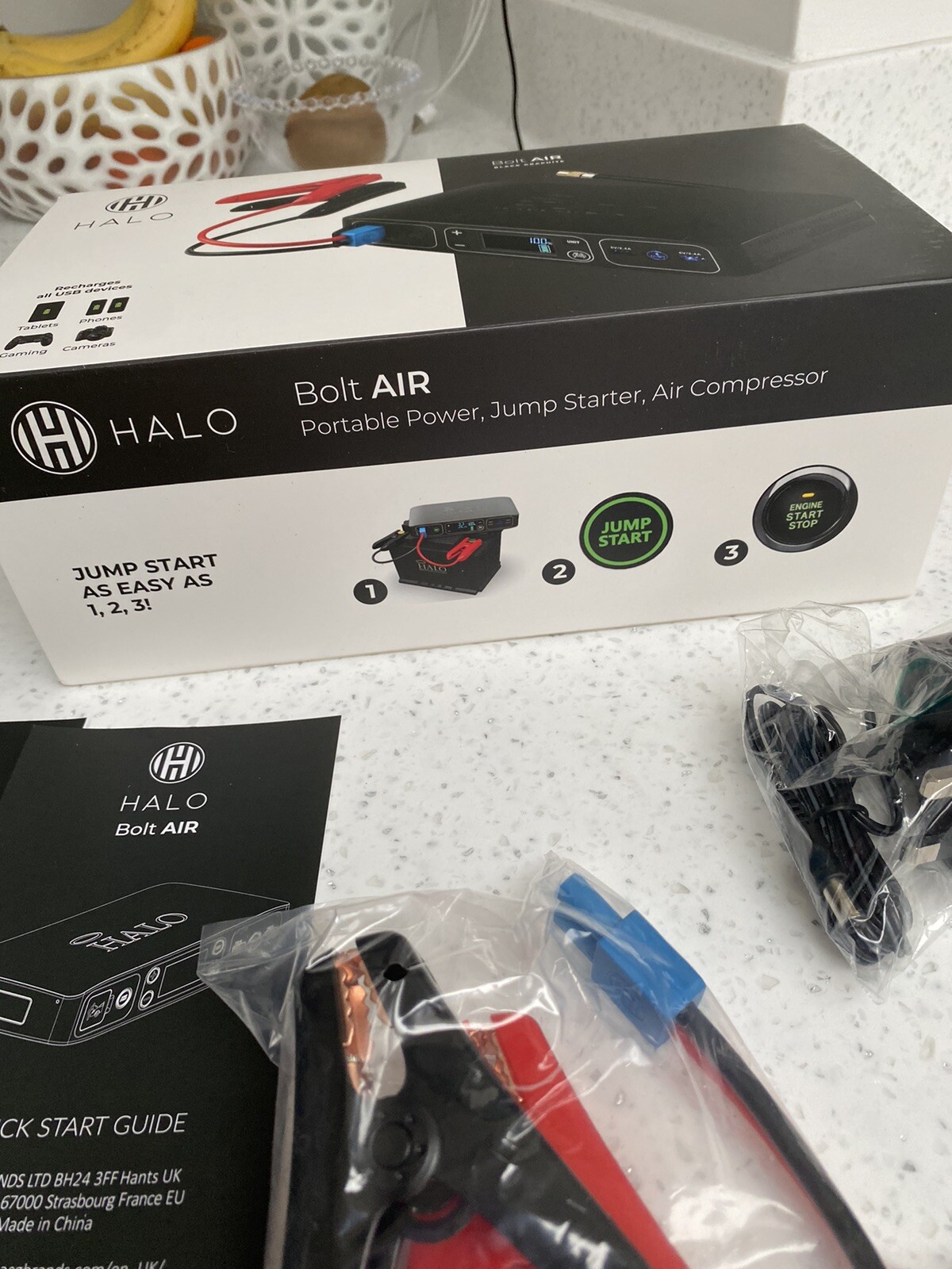 Halo automotive Bolt Air Compressor Portable Emergency Power Kit/ Jump