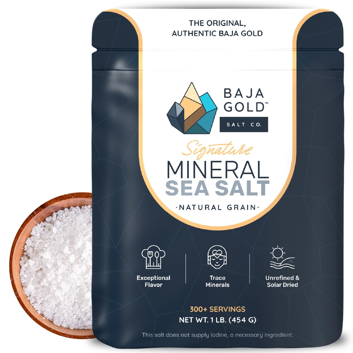 Mineral Sea Salt Natural Grain Salt for Cooking & Baking Authentic Baja Salt