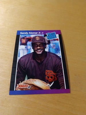 1989 Donruss #28 SANDY ALOMAR JR. RATED ROOKIE San Diego Padres  (*Denotes*) NM