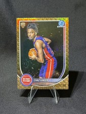 2025-26 Bowman Chrome Rookie RC Chaz Lanier Steel Metal Refractor 7/100 PISTONS