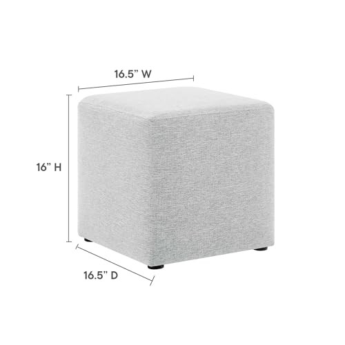Callum 17 in Square Woven Heathered Fabric Upholstered Ottoman - Picture 3 of 3