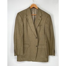 Austin Reed Mens Blazer 41R Sport Coat Olive Tan Herringbone Windowpane