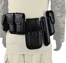8-in-1 Police Security Duty Belt Kit Basketweave 34-40" Medium w/ Pouches