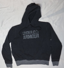 UNDER ARMOUR MENS LG L BLACK THREADBORNE HOODIE FLEECE SWEAT COTTON POLY 2017