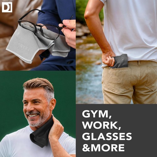 Asciugamani in felpa tascabili - I fazzoletti assorbenti originali - (Grigio: confezione da 5) - Foto 4 di 9