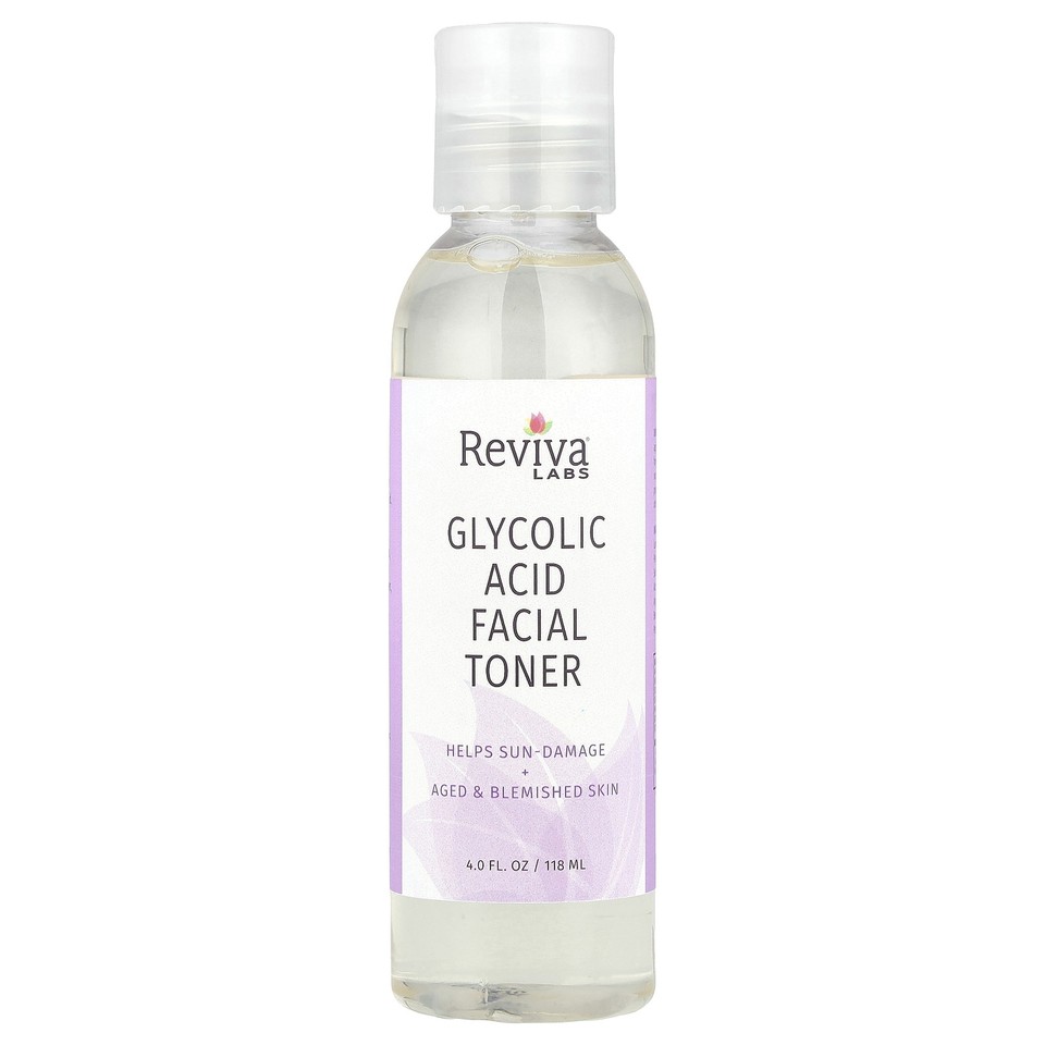 Reviva Labs Glycolic Acid Facial Toner 4 fl oz 118 ml Cruelty-Free, Not Tested