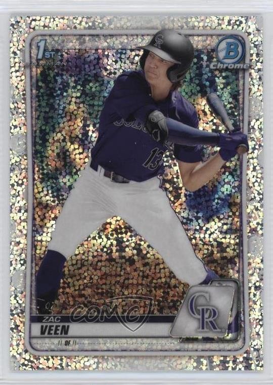 2020 Bowman Draft Chrome Sparkle Refractor Zac Veen #BD-107 08h7