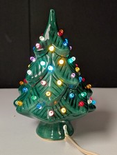 Vintage Lighted Ceramic Christmas Tree 7" 