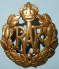 GENUINE WW2 RAF ROYAL AIR FORCE BRITISH MILITARY BRASS CAP BADGE WORLD WAR II