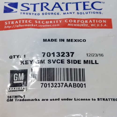 7013237 2010-2021 High Security GM Logo Transponder Chip Key HU100 B119 Blank Un