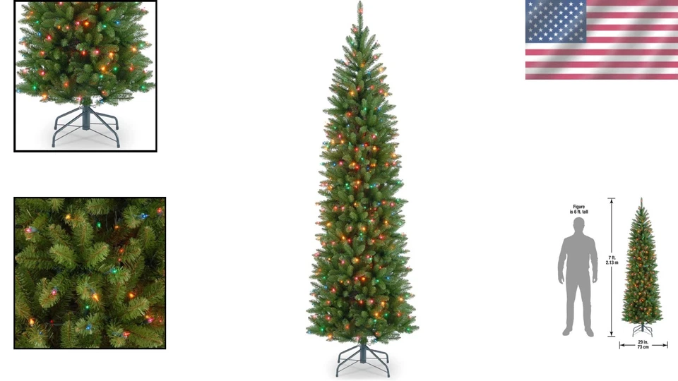 优雅 7 英尺 Pre-Lit Kingswood Fir 圣诞树带 300 个多色灯 — 第 2/4 张图片