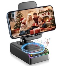 Adjustable Phone Stand Wireless Bluetooth Speaker LED Light Non-Slip HD Sound