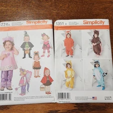 Simplicity Kids Costume Patterns. 2 patterns for sizes 1/2-4 *Lot 58*