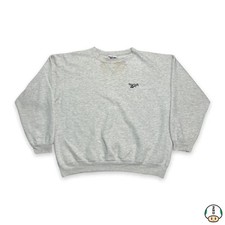 Vintage Reebok Sweatshirt Mens Large Gray Boxy Spell Out Pullover 90s Crewneck