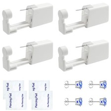 Ear Piercing Kit Disposable with Multi-sized 4mm Silver blue