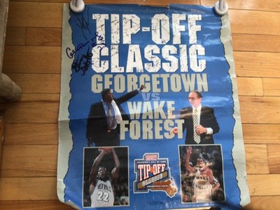 1997 Basketball Hall Of Fame Tip-off  Georgetown Vs. Wake Forest Poster Signed