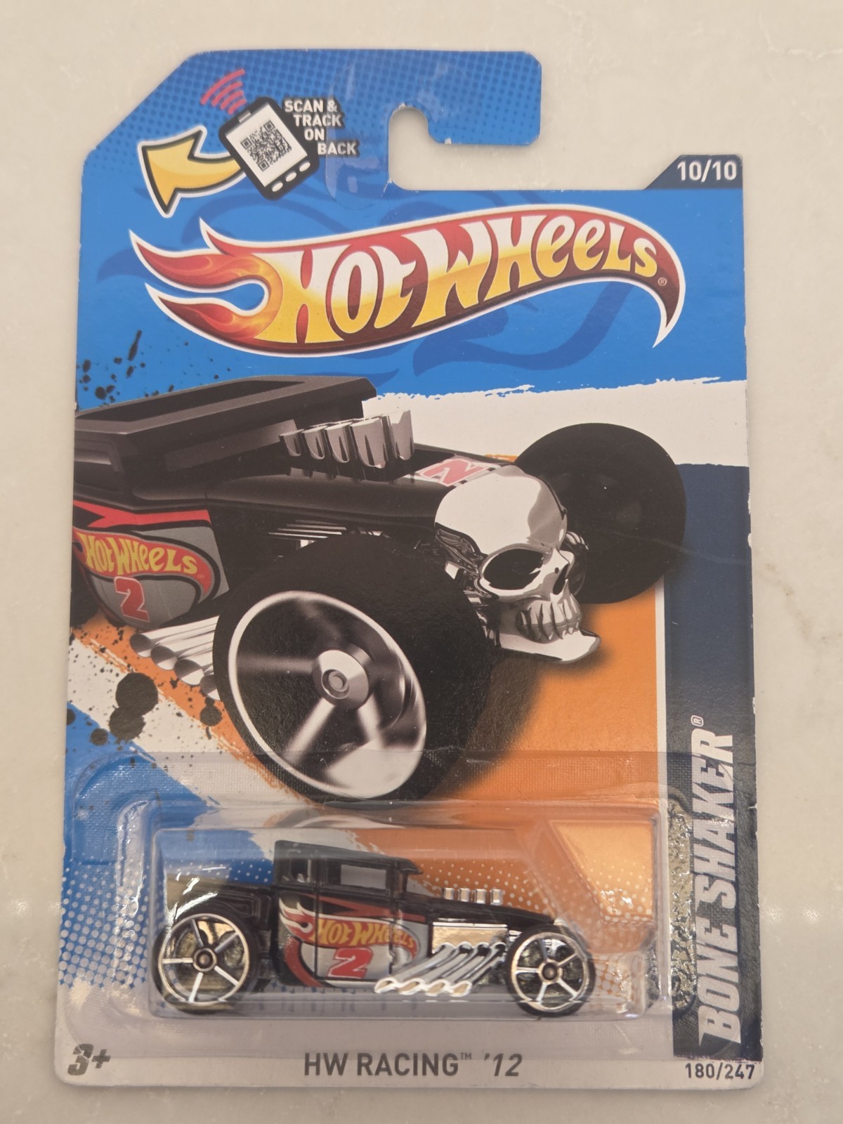 Hot Wheels 2012 Bone Shaker Black  VHTF Walmart Exclusive HW Racing #2 