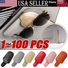 Magnetic Leather Sunglasses Holder For Car Sun Visor Eyeglass Hanger Clip Lot