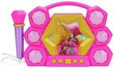 Image of Trolls Sing Along Boombox Built-in Wired Microphone Bluetooth Pink