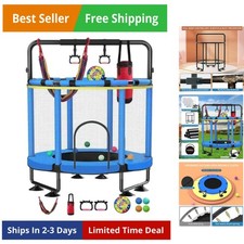 Trampoline for Kids, Upgrade Full Anti-Rust 440lbs Indoor Outdoor Toddler Tra...