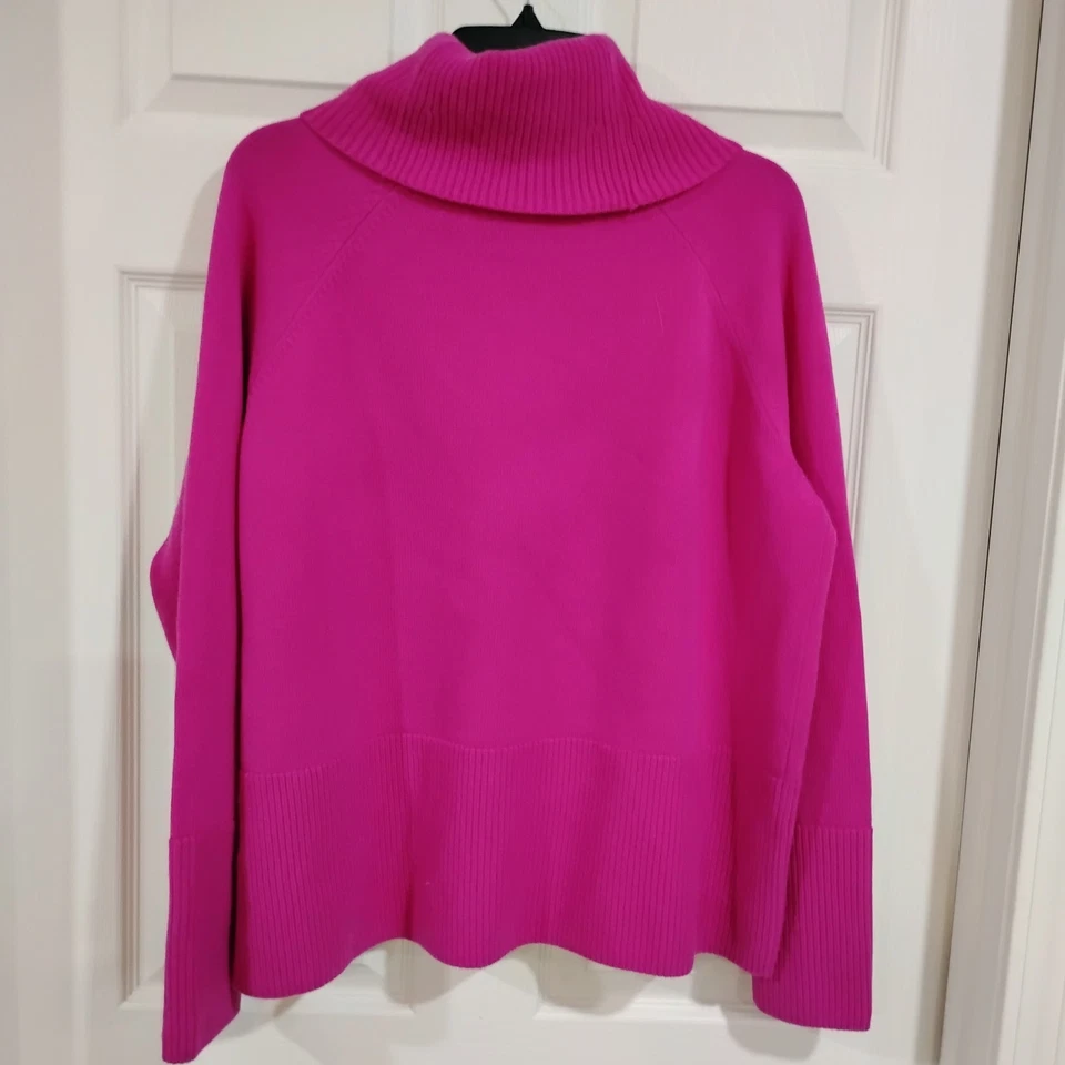 Suéter Athleta Para Mujer M Lana Cachemira Cuello Alto Aspen Pullover Fucsia Cuadrado Foto 2 de 4