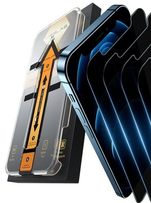MRGLAS 2-Pack Privacy Screen Protector + 2 Camera Protectors - iPhone 12 Pro Max