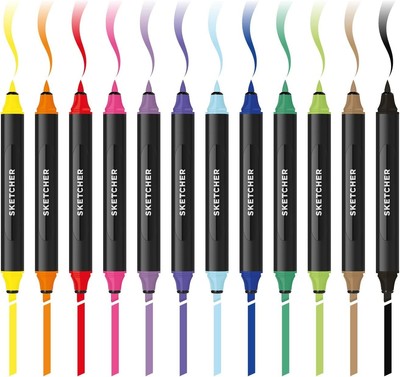   Dual-Tip Sketcher Set 12-Marker Set, Main Kit 1