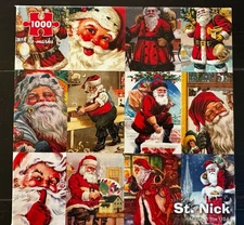 Re-Marks Puzzle 1000 Piece St. Nick Christmas Vintage Santa Collage