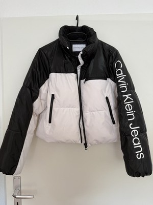 Jacke von Calvin Klein Jeans, Gr. XS, Schwarz, Weiß, Damen