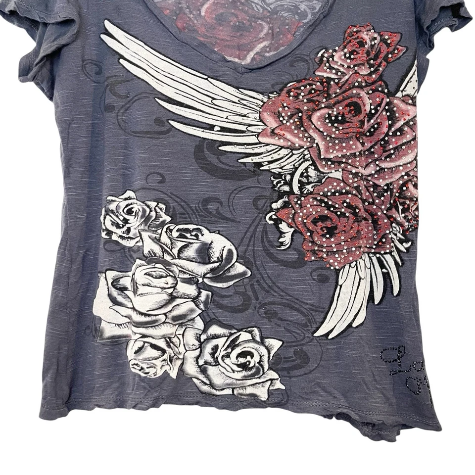 Camiseta Banana Expression Las Vegas Tatuaje Camiseta Estrás Tachonada Y2K Grunge XS Foto 3 de 4